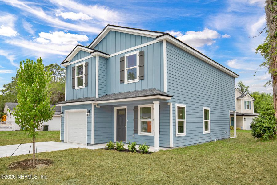 Front exterior of a new home in , Green Cove Springs, FL, highlighting curb appeal (Image 24). Front exterior of a new home in , Green Cove Springs, FL, highlighting curb appeal (Image 24).