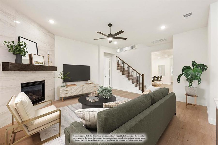 Furnished interior view inside a new home in Windsong Ranch Classic 61, Prosper (Image 19).