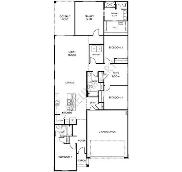 2D floor plan layout of this home in Anthem at Merrill Ranch Estate Series, Florence, AZ (Image 3).