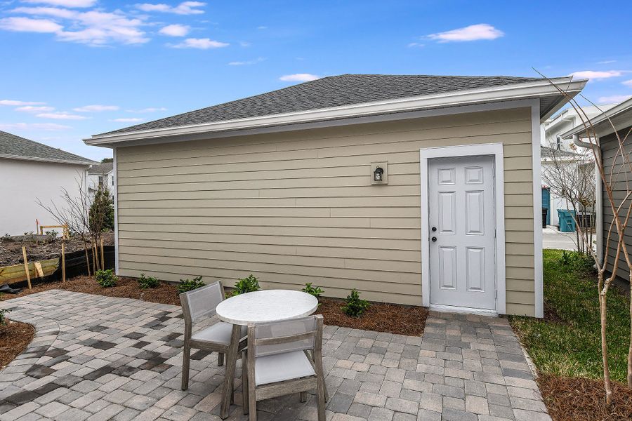 Representative exterior details of a home built from the The Kahneman II by David Weekley Homes in Laureate Park at Lake Nona - Garden Series, Orlando (Image 3).