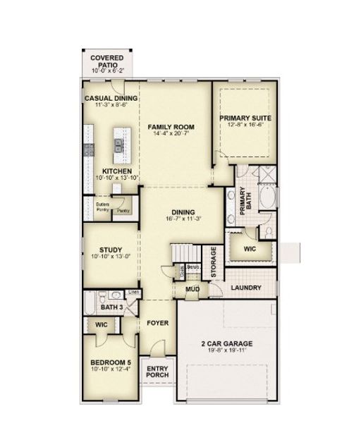 2D floor plan layout of this home in Creekside, Royse City, TX (Image 4). 2D floor plan layout of this home in Creekside, Royse City, TX (Image 4).