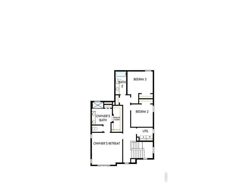 2D floor plan layout of this home in Kinston Cottage, Loveland, CO (Image 4). 2D floor plan layout of this home in Kinston Cottage, Loveland, CO (Image 4).