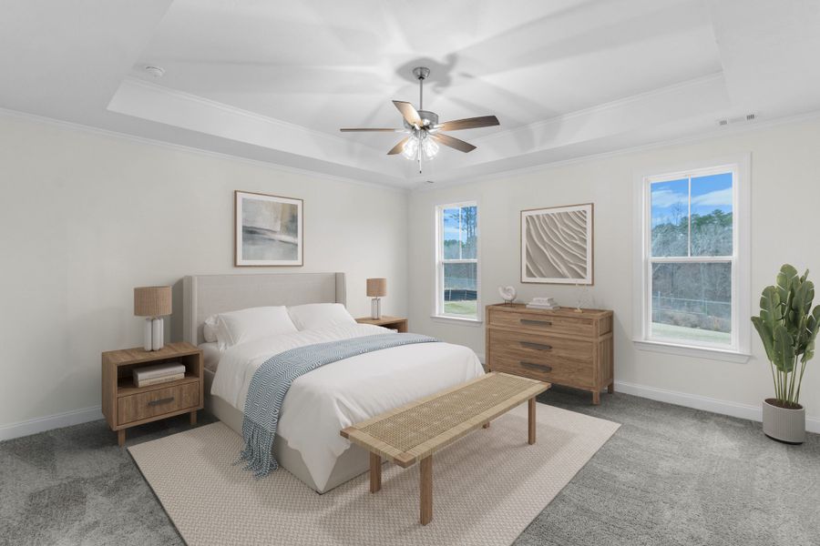 Primary Bedroom | 915 Lillian Park Drive, The Nottaway Plan by Ivey Homes
