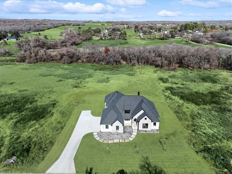 Bird's eye view featuring a rural view