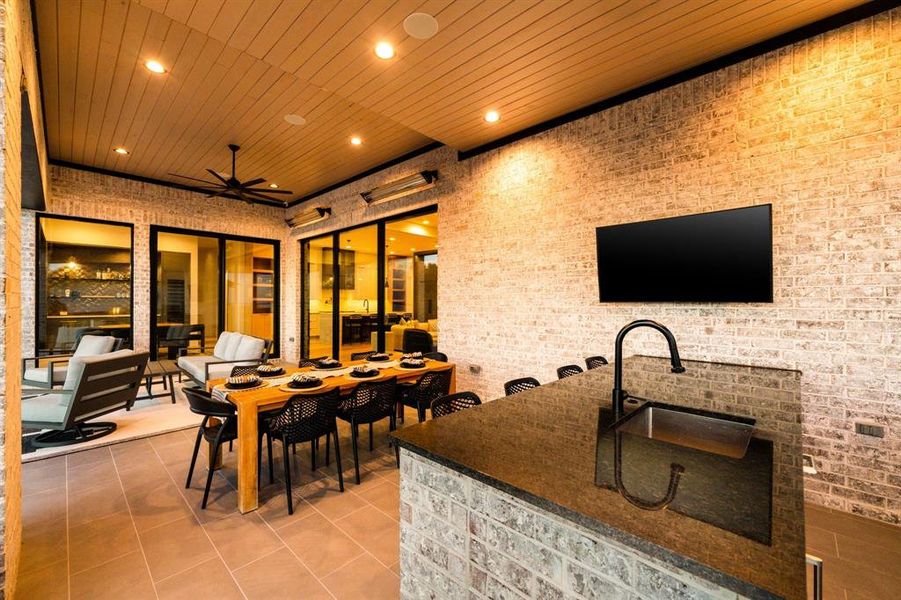 Exterior details and patio area of a home in , The Colony (Image 3). Exterior details and patio area of a home in , The Colony (Image 3).