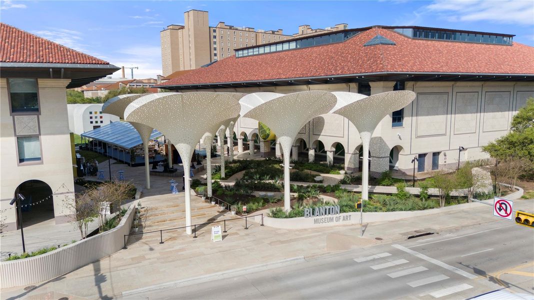 Just steps from the Blanton Museum of Art, this stunning home places you in the heart of Austin’s arts district. Just steps from the Blanton Museum of Art, this stunning home places you in the heart of Austin’s arts district.