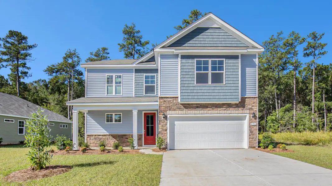 Representative exterior photo of a completed home built from the Belfort by D.R. Horton in Riverlake, Supply, NC (Image 23).