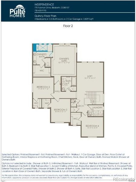 2D floor plan layout of this home in Independence, Elizabeth, CO (Image 3).