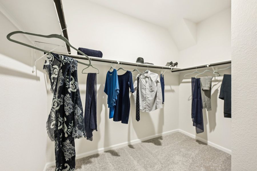 Primary Suite Closet. Sample image for illustration; upgrades, options, and colors may vary.