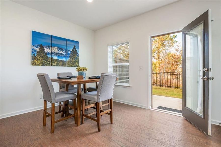 Furnished interior view inside a new home in Avignon - Townhomes, Cumming (Image 5). Furnished interior view inside a new home in Avignon - Townhomes, Cumming (Image 5).