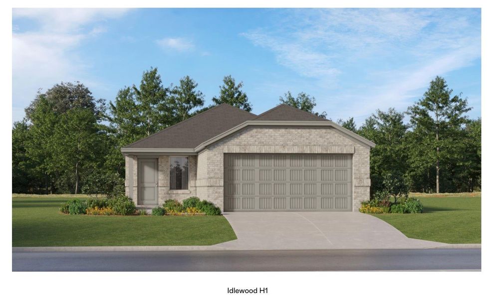 Front exterior of a new home in Indian Springs, Crosby, TX, highlighting curb appeal (Image 2).