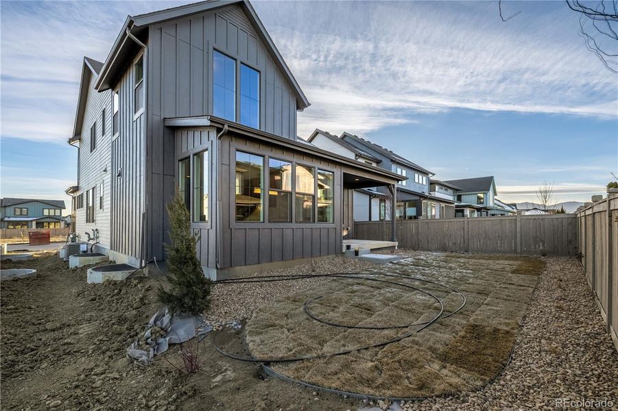 Exterior details and patio area of a home in West Grange, Longmont (Image 30).