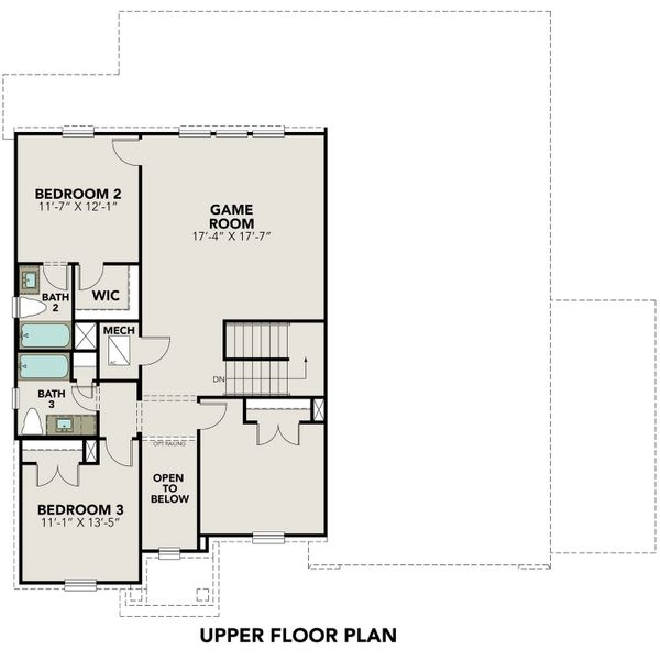 2D floor plan layout for the The Philip A with 3-Car Garage by Davidson Homes LLC in Lago Mar, Texas City, TX (Image 4).