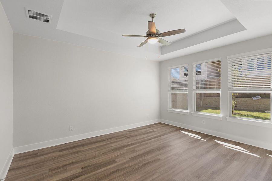 Representative unfurnished interior of a home built from the Parker by Chesmar Homes in Highland Village, Georgetown (Image 10). Representative unfurnished interior of a home built from the Parker by Chesmar Homes in Highland Village, Georgetown (Image 10).