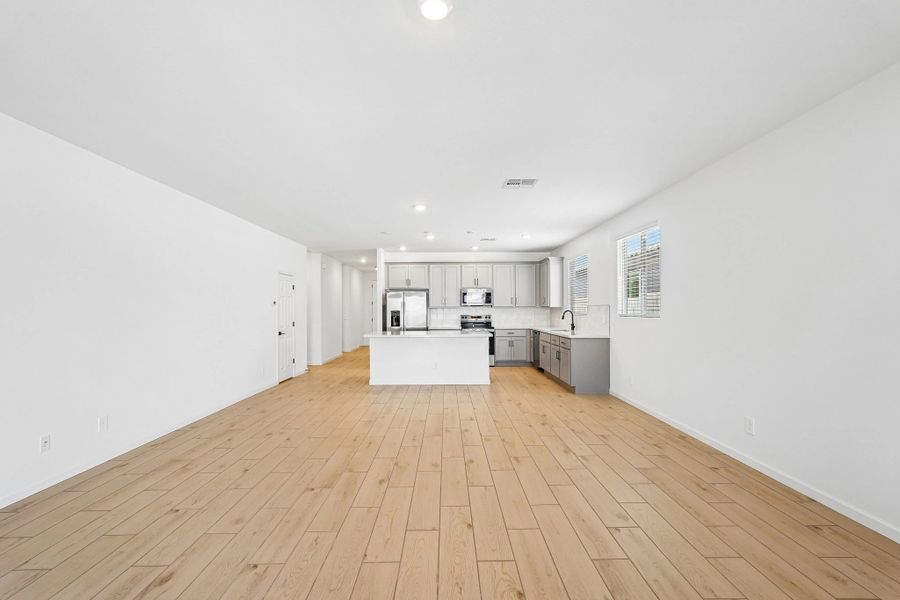 Great room and kitchen Great room and kitchen