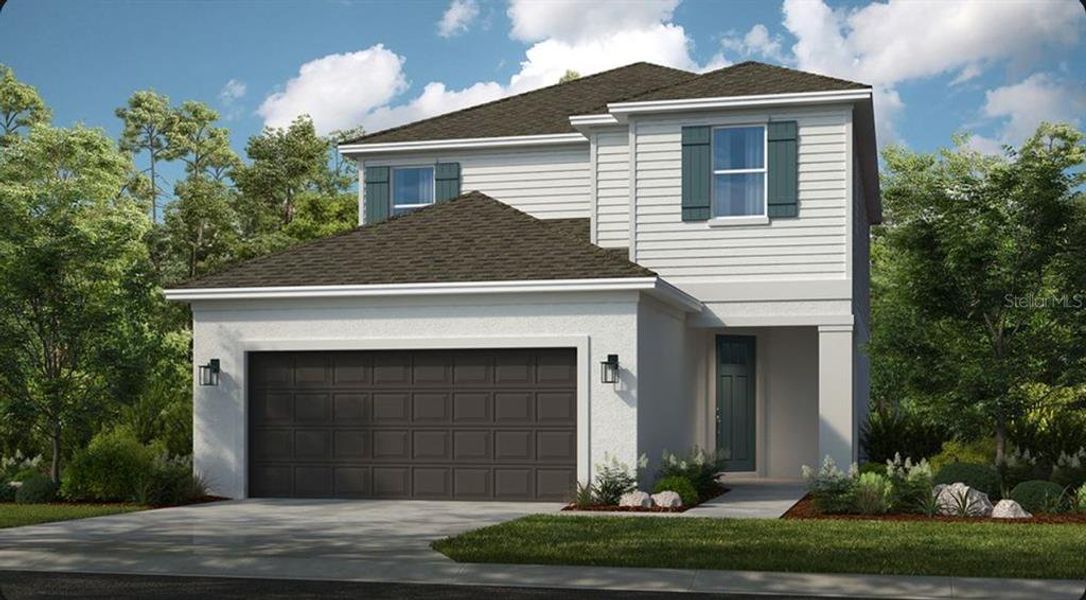 Front exterior of a new home in Lochside, Mount Dora, FL, highlighting curb appeal (Image 1). Front exterior of a new home in Lochside, Mount Dora, FL, highlighting curb appeal (Image 1).