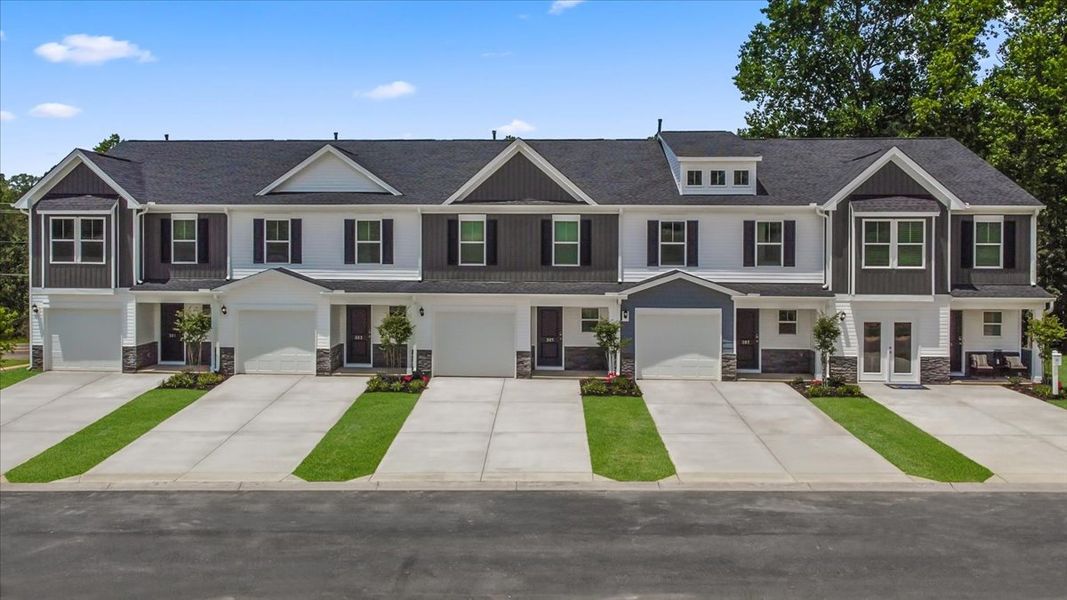 Front exterior of a new home in Meece, Easley, SC, highlighting curb appeal (Image 29).