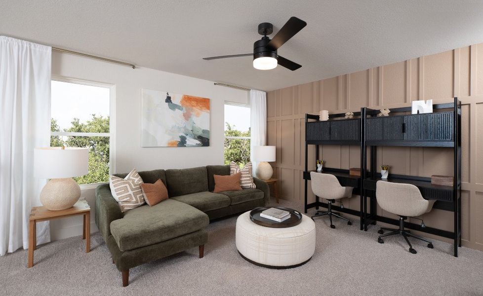 Representative furnished interior of a home built from the Colton by Ashton Woods in Covered Bridge, Hutto (Image 10).