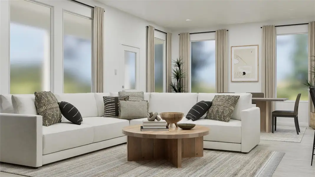 Furnished interior view inside a new home in Thunder Rock: Classic Collection, Marble Falls (Image 9). Furnished interior view inside a new home in Thunder Rock: Classic Collection, Marble Falls (Image 9).