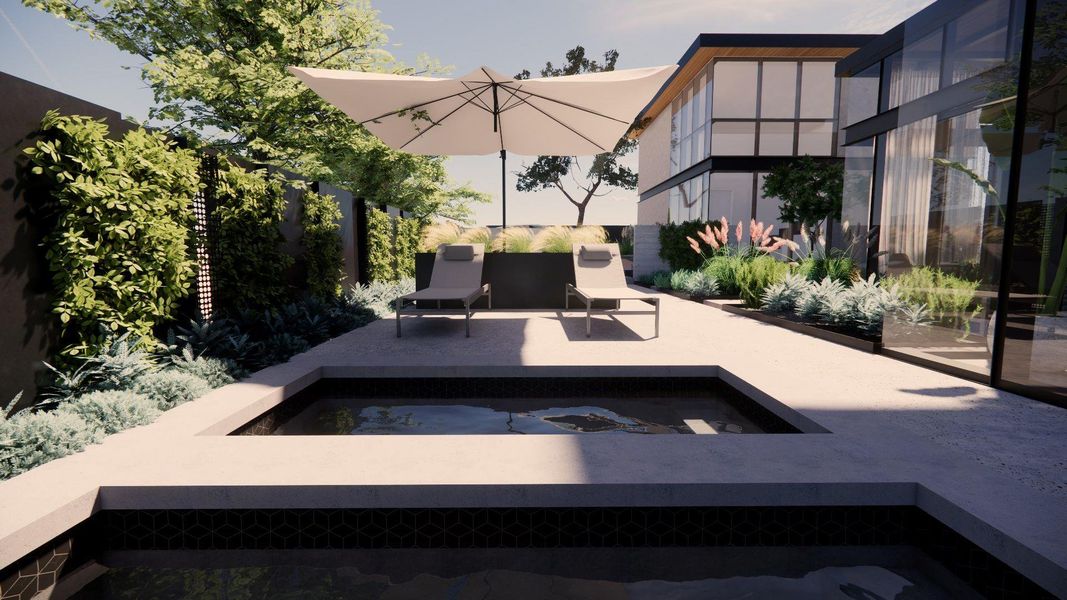 Exterior details and patio area of a home in , Austin (Image 27). Exterior details and patio area of a home in , Austin (Image 27).