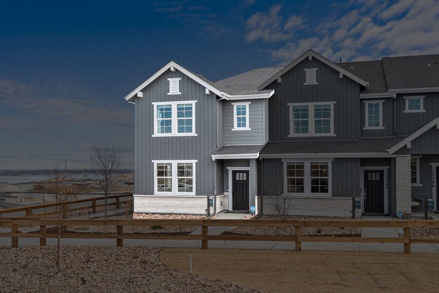 Representative exterior photo of a completed home built from the Independence by Taylor Morrison in Trailstone Townhomes - The Westerly Collection, Arvada, CO (Image 1).