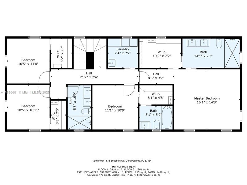 2D floor plan layout of this home in , Coral Gables, FL (Image 5). 2D floor plan layout of this home in , Coral Gables, FL (Image 5).