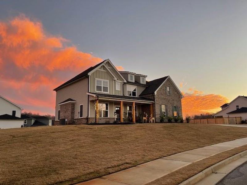 Front exterior of a new home in , Dawsonville, GA, highlighting curb appeal (Image 30). Front exterior of a new home in , Dawsonville, GA, highlighting curb appeal (Image 30).