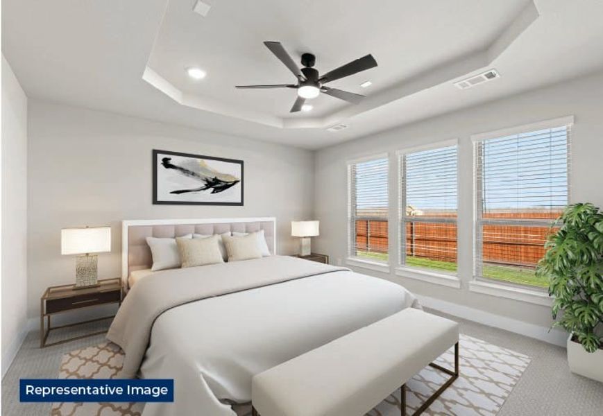 Representative furnished interior of a home built from the Caroline 2F by First Texas Homes in The Villages of Hurricane Creek, Anna (Image 10).