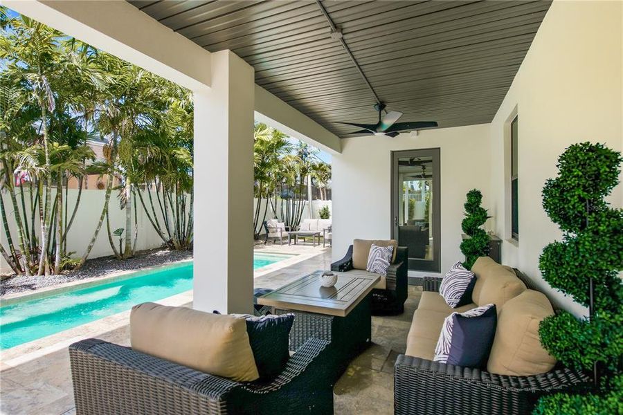 Exterior details and patio area of a home in , Belleair Beach (Image 42).