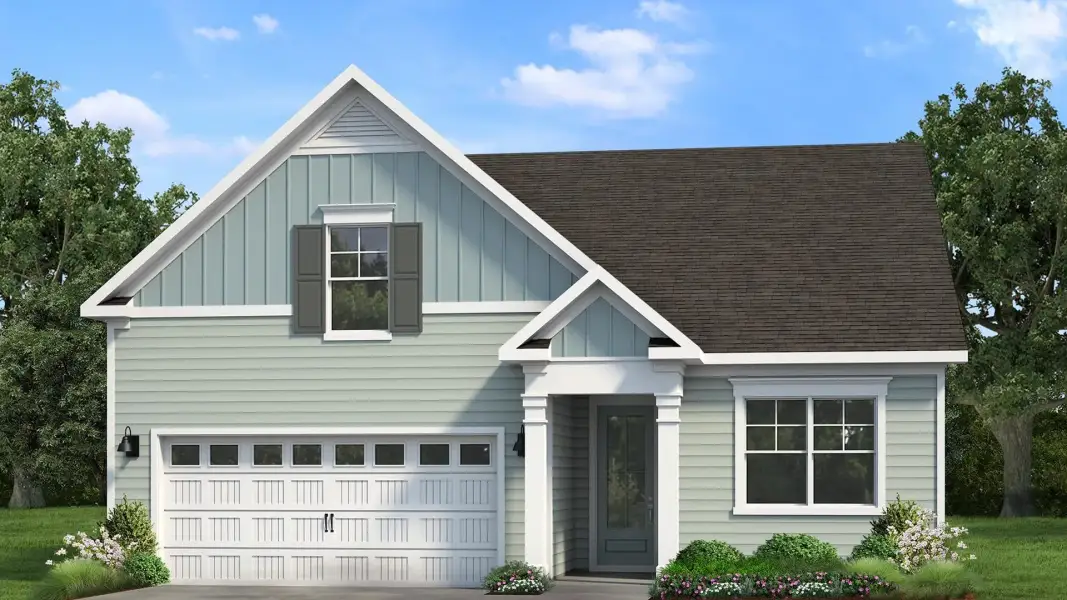 Representative exterior photo of a completed home built from the Aria by D.R. Horton in The Sanctuary at East Argent, Ridgeland, SC (Image 4).