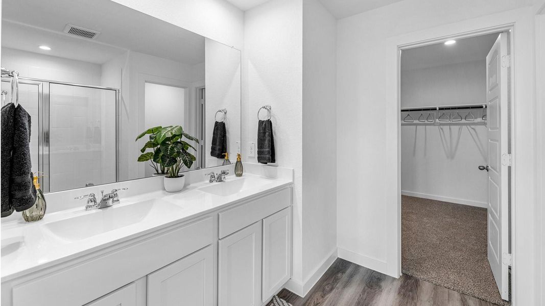 Representative photo. The second floor is designed for comfort and flexibility, highlighted by a spacious primary suite with a well-appointed bath that includes a separate shower and tub. Two additional bedrooms easily accommodate guests, while a central flex space creates endless possibilities for a game room, second living area, or personalized retreat. Representative photo. The second floor is designed for comfort and flexibility, highlighted by a spacious primary suite with a well-appointed bath that includes a separate shower and tub. Two additional bedrooms easily accommodate guests, while a central flex space creates endless possibilities for a game room, second living area, or personalized retreat.