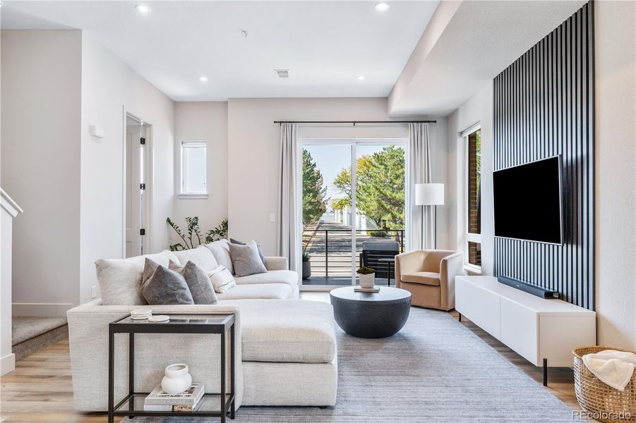 Furnished interior in a model home at Townhomes on Harlan St. in Westminster (Image 17).