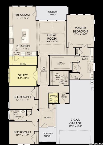 2D floor plan layout of this home in Saddlebrook Ranch, Schertz, TX (Image 4).
