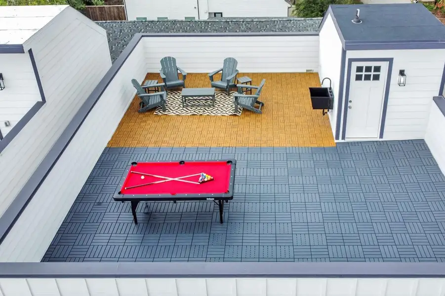 Exterior details and patio area of a home in , Houston (Image 2). Exterior details and patio area of a home in , Houston (Image 2).