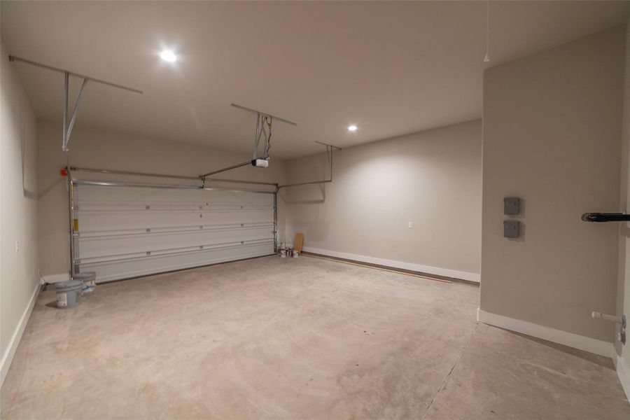 Spacious 2 car garage with water softener loop