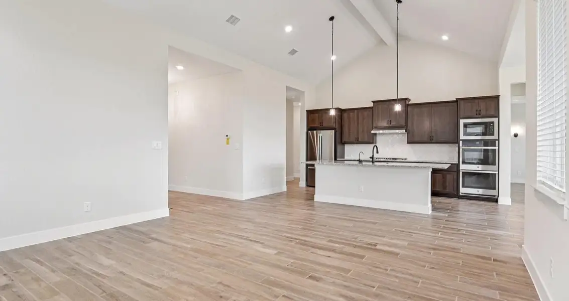 Furnished interior view inside a new home in Village at Three Oaks, Seguin (Image 5). Furnished interior view inside a new home in Village at Three Oaks, Seguin (Image 5).
