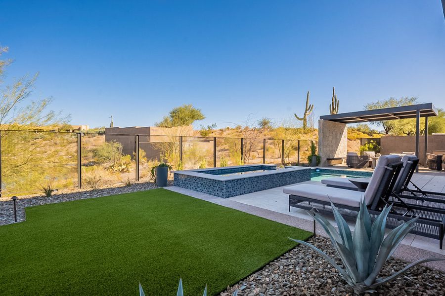 Exterior details and patio area of a home in Village at Seven Desert Mountain, Scottsdale (Image 24).