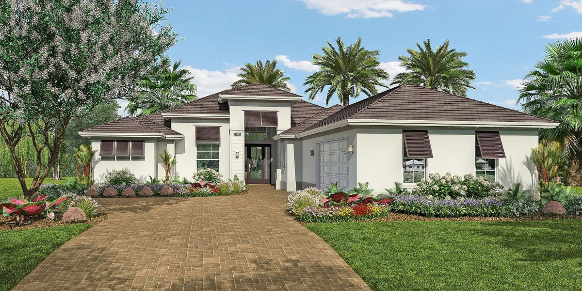 Representative exterior photo of a completed home built from the Talbot by GHO Homes in Bent Pine Preserve, Vero Beach, FL (Image 3).