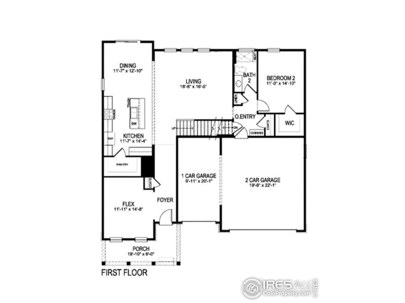 2D floor plan layout of this home in Vantage, Berthoud, CO (Image 3).