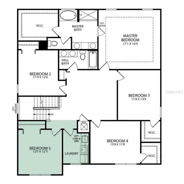 2D floor plan layout of this home in Bradford Ridge, Leesburg, FL (Image 6).