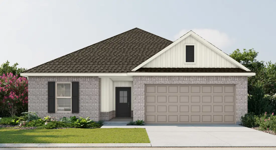 Representative exterior photo of a completed home built from the Cornel IV I by DSLD Homes in Sentinel Ridge, Pace, FL (Image 1).