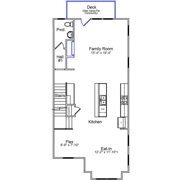 2D floor plan layout of this home in Renaissance at White Oak, Garner, NC (Image 3).