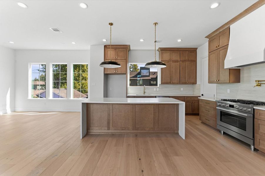 First floor kitchen and living area