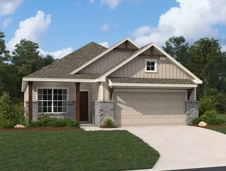 Representative exterior photo of a completed home built from the Brodie by Ashton Woods in Saddlebrook Ranch, Schertz, TX (Image 14).