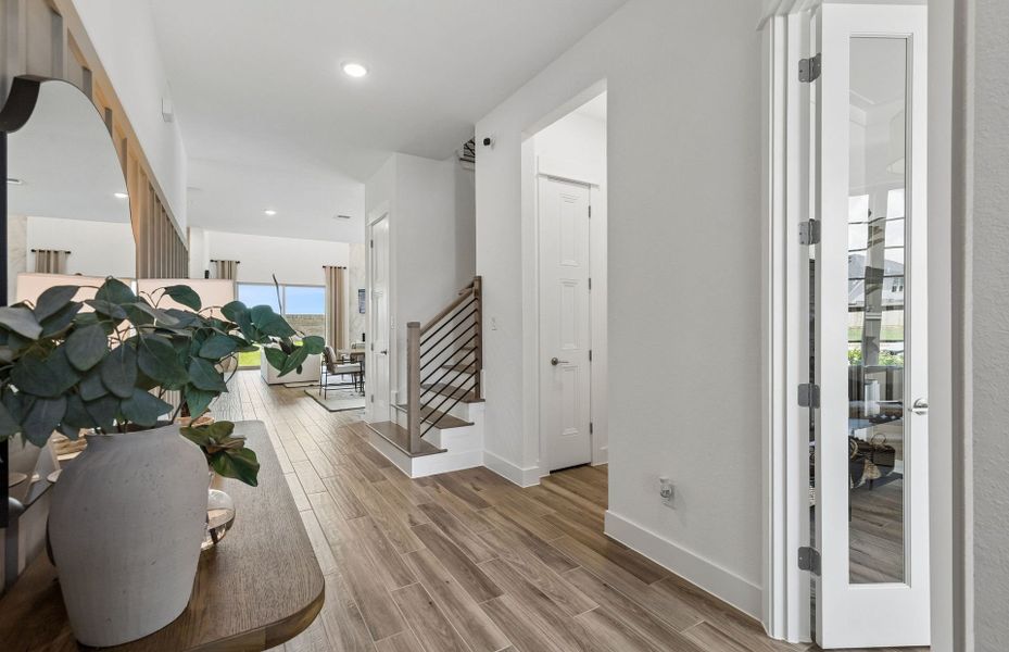 Representative furnished interior of a home built from the Iredell by Pulte Homes in Katy Court, Katy (Image 38).