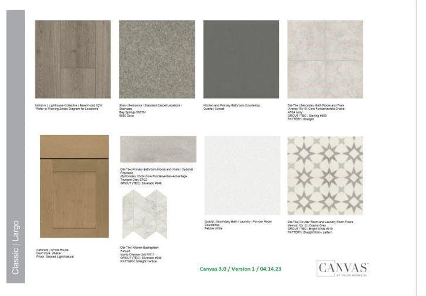 Design Selections.  Home is under construction and selections are subject to change.