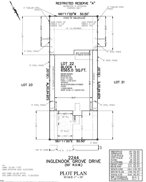 2244 Inglenook Grove Drive Plot Plan 2244 Inglenook Grove Drive Plot Plan