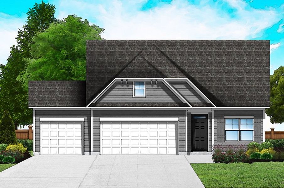 Elevation B - 3rd Car Garage