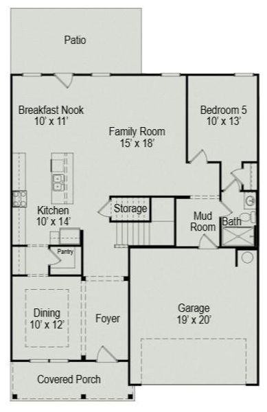 2D floor plan layout of this home in Green Acres, Concord, NC (Image 2).