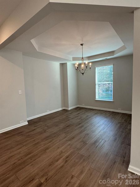 Dining room with tray ceiling Dining room with tray ceiling